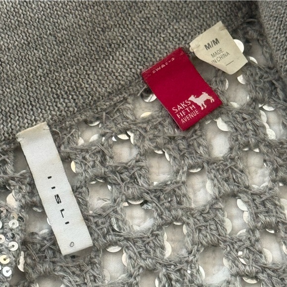 IISLI NY Rate Vintage 💯CASHMERE sequins and Swarovski Crystals sz M - Picture 15 of 16